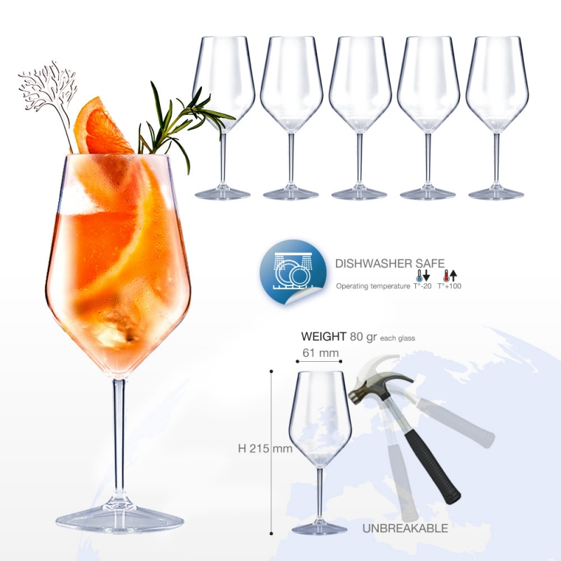 Reusable wineglass made of plastic 47 cl.